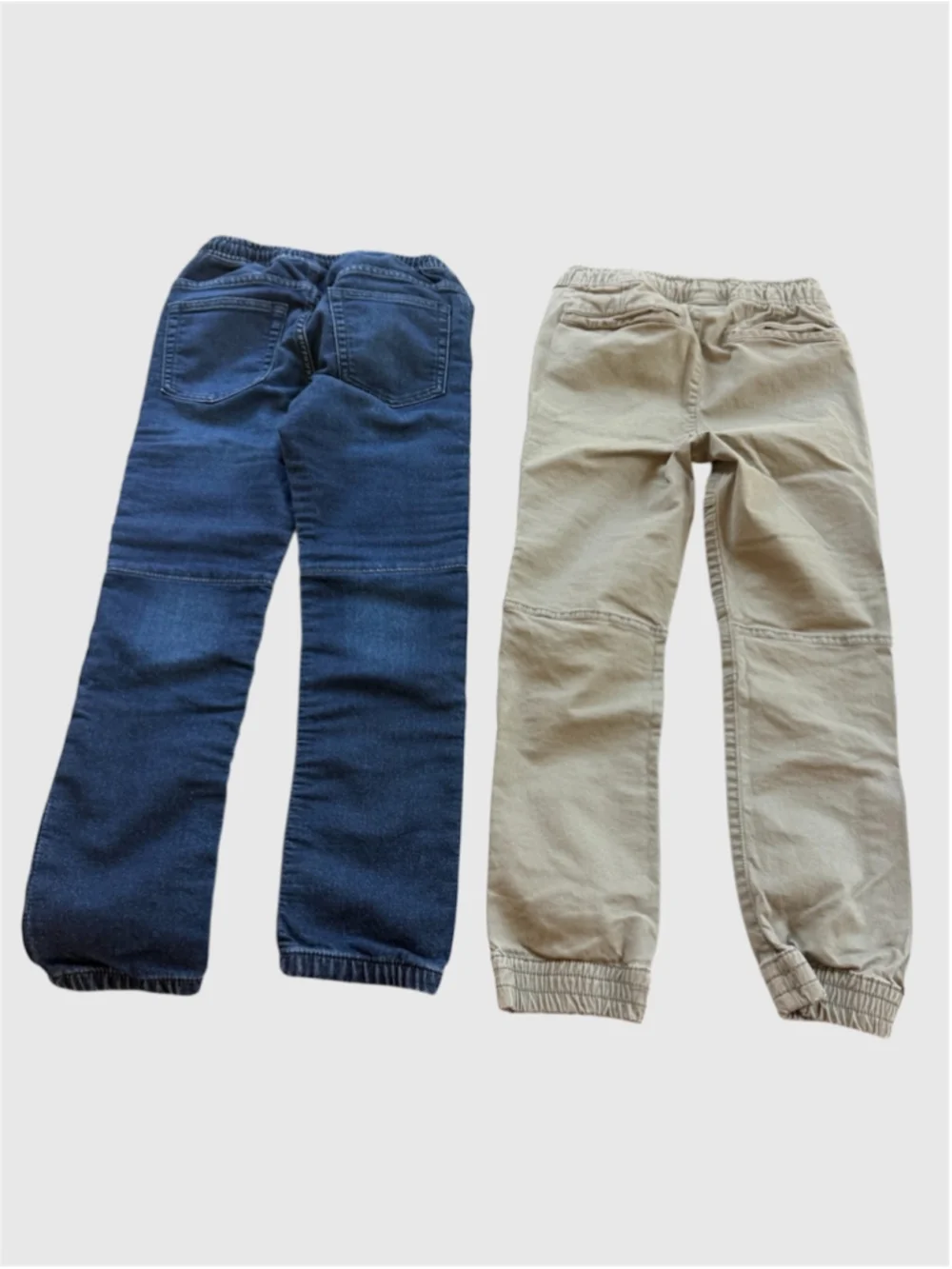 Lot of 2 Gap Kids Moto Jogger Pants Boy in Denim and Olive Green Size M (8-9)